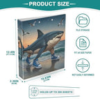 ALAZA Tralalero Tralala Meme Italian Brainrot Shark 8 3 Ring Binder 1.5 Inch Three Ring Office Binders w/clipboard & 3 Pockets, Hold 200 Sheets, 2 pcs - Image 5