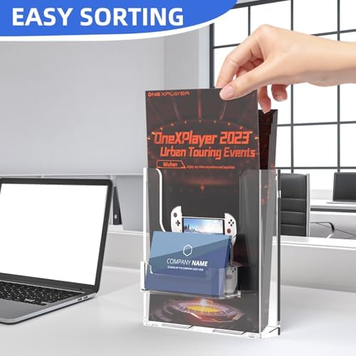 5 Pack 6 X 9 Inch Acrylic Brochure Holder Wall Mount, Pamphlet Holder Wall Mount, Clear Plastic Brochure Display Stand, Literature Flyer Holder Rack For Pamphlets, Mail , Magazines, Booklets Hold - Image 3