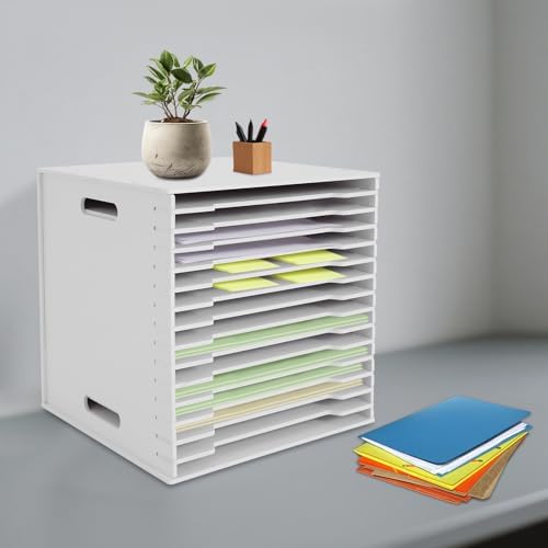 Mail Organizer Countertop, 15 Compartments Literature Organizer, Student Mailboxes for Classroom, Mail Sorter for Office, 13" X 12" X 13"(White,15 Slot) - Image 2