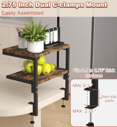 Mondazie 2-Tier Adjustable Desk Shelf Organization, Black - Image 4