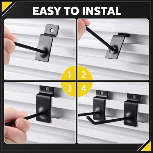 Moxweyeni 100 Pack Slatwall Hooks for Retail Garage Metal,4 Inch,Black - Image 4