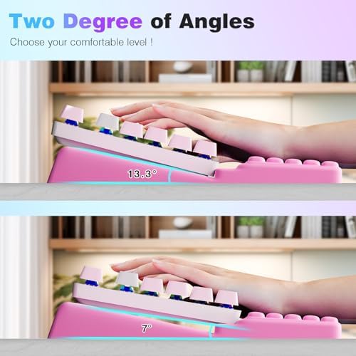 Ospelelf Keyboard Wrist Rest, Ergonomic Memory Foam Wrist Support for Typing & Gaming, Tilted Keyboard Pad, Aesthetic Desk Accessories for Office, Relief for Carpal Tunnel & Wrist Pain, Purple Blue - Image 4