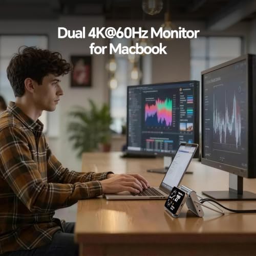 MacBook Docking Station Dual Monitor 4K@60Hz for MacBook Pro/Air M4/M5 - Image 4
