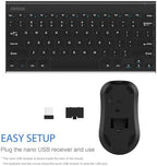 Arteck 2.4G Wireless Keyboard and Mouse Combo Ultra Compact Slim Stainless Keyboard and Ergonomic Mouse for Computer/Desktop/PC/Laptop and Windows 10/8/7 Build in Rechargeable Battery - Image 4