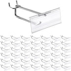 Thyle 100 Pcs Metal Scan Hook with Label Holder for 1/8" to 1/4" Pegboard, Peg Board Hooks with Price Tag, Pegboard Wall Accessories for Home Garage Retail Display Supplies (4 Inch) by Thyle