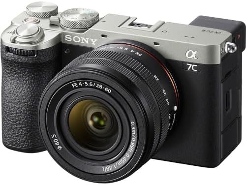 Sony a7C II Mirrorless Camera with 28-60mm Lens | Silver Bundle with 64GB Memory Card + Battery and Charger + Screen Protectors + Cleaning Cloth (7 Items) - Image 2