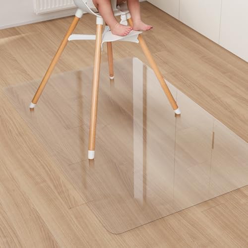 Area Floor Mat for Under High Chair, 4'×6' Transparent No Slip by ZPAIAreaFloorProtector