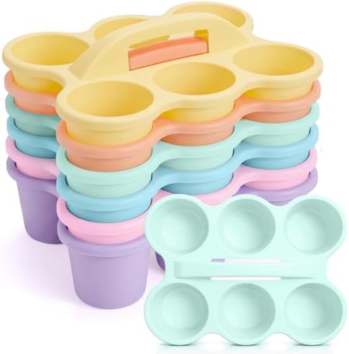 Suclain 6 Pcs Plastic Caddy Organizer with Handle Classroom, Macaron Color by Suclain