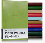 Gallery Leather Desk Weekly Planner 2026-2027 Acadia Lime by GalleryLeather