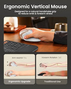 ProtoArc EM11 NL Wireless Ergonomic Mouse, Rechargeable, White Gold - Image 6