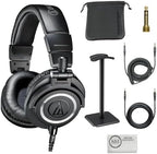Audio-Technica ATH-M50x Closed-Back Monitor Headphones | Black Bundle by Unknown
