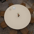 Round Table Cover - Can Be Used On Both Sides Waterproof and Easy to Clean Good Flatness Used for Dining Table(Light Beige+Light Gray Dia.42Inch) by Zinkooat