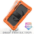 SEYMAC stock Case for Samsung Galaxy Tab S10 Lite / S10 FE / S9 FE 5G / S9 Tablet Case 10.9''/ 11'' Protective with Screen Protector, Pen Holder, 360 Rotate Stand, Hand Strap, Shoulder Strap, Orange - Image 6