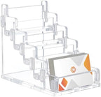 peacoblue 5 Slot Business Card Holder,Acrylic Display Stand for Office Desk by PEACOBLUE