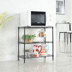 3 Tier Storage Racks Shelving, Heavy Steel Pantry Shelves, Adjustable Wire Shelving Rack, Suitable for Garage, Kitchen, Bathroom, Office, 35" W x 14" D x 31" H, Black - Image 4