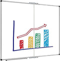XBoard Magnetic Whiteboard 48 x 48 Inch, Foldable Dry Erase White Board with Aluminium Frame & Marker Tray 4' x 4', Wall Mounted Folding Message Presentation Board by XBoard