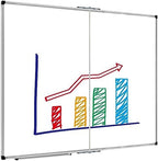 XBoard Magnetic Whiteboard 48 x 48 Inch, Foldable Dry Erase White Board with Aluminium Frame & Marker Tray 4' x 4', Wall Mounted Folding Message Presentation Board by XBoard