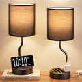 Fenmzee Bedside Lamps for Bedroom Set - 18" Black Table Lamp for Nightstand by Fenmzeelighting