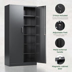 Letaya Metal Garage Storage Cabinets with Lock-72 Tall Tool Organizer Steel Lockers, 5 Adjustable Layers Shelves for Home,Office,Warehouse,Garage,(Black-72“) - Image 5