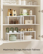 SONGMICS Cabinet Organizer Shelf, Set of 4 Spice Rack, Kitchen Storage - Image 4
