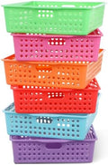 6 Pack Turn‑in Paper Trays for Classroom, Rainbow by Yakydesign