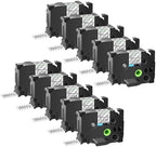 GREENCYCLE TZe-161 36mm 1.4 Laminated Clear Tape Compatible for Brother P-Touch Label Maker Tape TZe161 TZ-161 Black on Clear TZe TZ Label for Ptouch PT-910BT P900W P950W 530 550, 10 Pack by greencycle