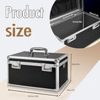 Black Medication Combination Lock Boxes with Code for Personal Items, Medicine Lockbox for Documents 14.76 x 7.6 x 9.1 Inches Colorful Large - Image 2