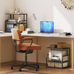 HOOBRO Printer Stand, 3-Tier Desktop Printer Table, Under Desk Printer Storage Office Organizer, Storage Rack with Adjustable Shelf, for Home Office, Kitchen, Living Room, Black BB06PS01 - Image 6