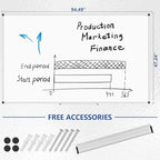 XBoard Magnetic Dry Erase Board 96 x 48 Inches, 8' x 4' Aluminum Framed Whiteboard, Presentation White Board for Office, School, Homeschool (Pack of 2) - Image 3