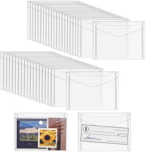 120 Pack Stamp and Die Storage Pockets, Small Plastic Envelopes by INTERWARM
