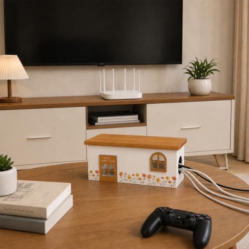 Wood Cable Management Box, Cord Hider & Organizer for Power Strip - Image 7