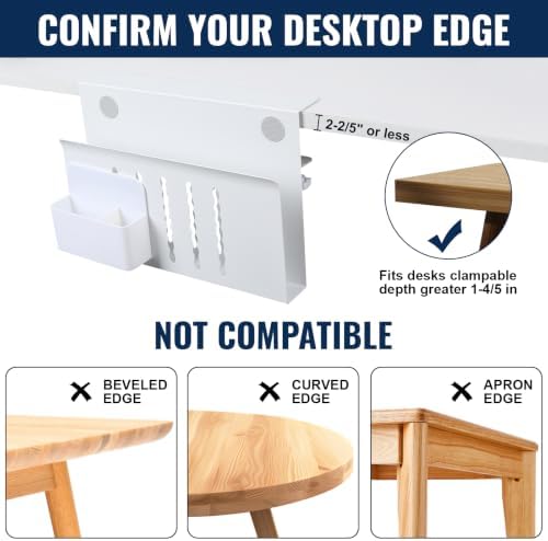 Desk Side Storage, Under Desk Hanging Desk Accessories - Image 6