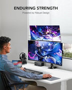 HUANUO 17-32 Inch Dual Monitor Stand, Vertical Dual Monitor Mount, Monitor Stand 2 Monitors, Ergonomic Adjustable Tilt/Swivel/Rotate, Weight Max 19.8 lbs, VESA 75/100mm (Pack of 2) - Image 3