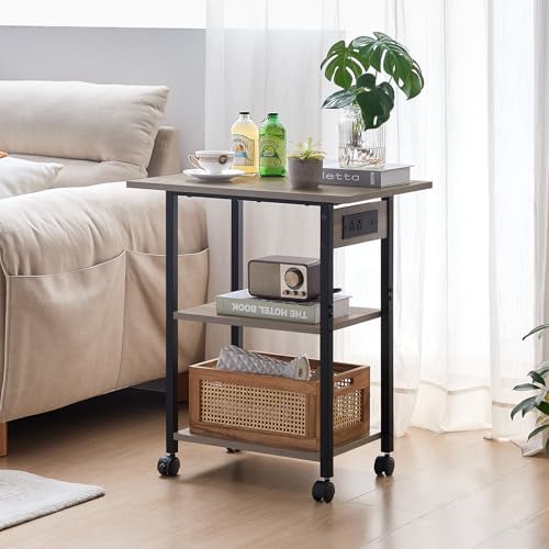 Lerliuo 3-Tier Printer Stand with Charging Station, Rolling Printer Table - Image 5