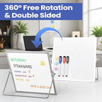 Small Desktop White Board with Stand, 10" x 10" Double-Sided Silver Aluminium Frame Whiteboard for Kids, Mini Dry Erase Board for Home, Office, School (Pack of 3) - Image 4