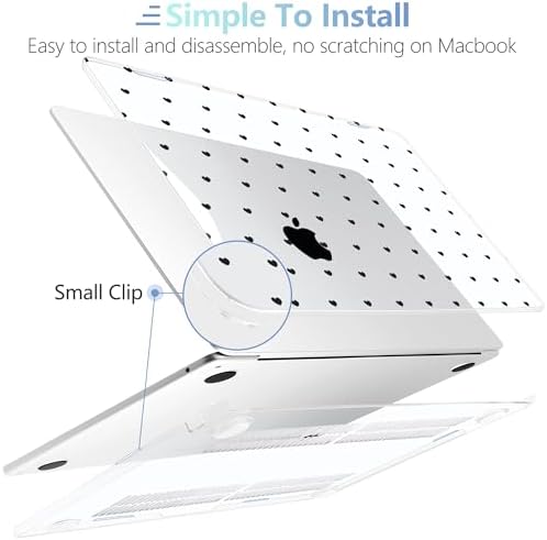 MEEgoodo for M5/M4/M3/M2 MacBook Air 15 inch Case 2026 2025 2024 2023, Case Fit Model (A3448/A3241/A3114/A2941) for MacBook Air 15.3 inch, Black Hearts - Image 5