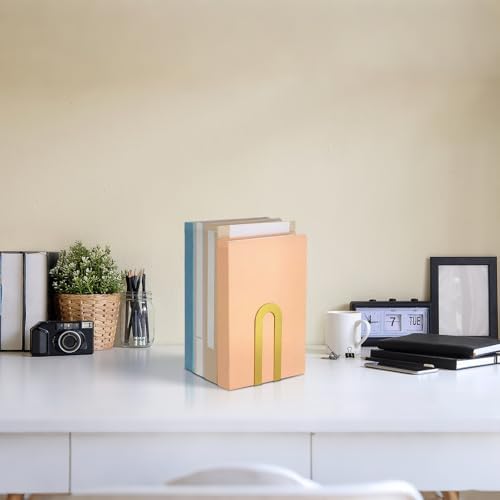 Chunful 18 Pcs Gold Metal BookEnds Shelves, 5.5 x 3.75 x 2.25 in - Image 6