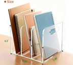 Clear Acrylic Magazine File Holder, 3 Compartment Desk Organizer - Image 2