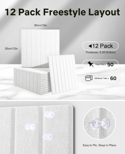 48" x 36" Large Cork Bulletin Board Tiles, Peel and Stick Felt Wall Panels for Vision, Message Center, Picture and Prayer Board for Office, Dorm, Room and Desk Decor(Cold White) - Image 2