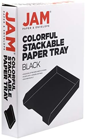 JAM PAPER Stackable Paper Trays - Black - Desktop Document, Letter, & File Organizer Tray - 2/Pack (Pack of 3) - Image 5