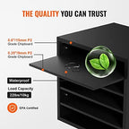 VEVOR Literature Organizers, 5 Compartments Office Mailbox with Adjustable Shelves, Wood Literature Sorter 13.9x12x13 inches for Office, Home, Classroom, Mailrooms Organization, EPA Certified, Black - Image 5