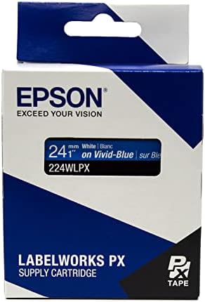 Epson LABELWORKS 224WLPX Label Tape - White on Blue - 1" (24mm), 30ft - Image 6