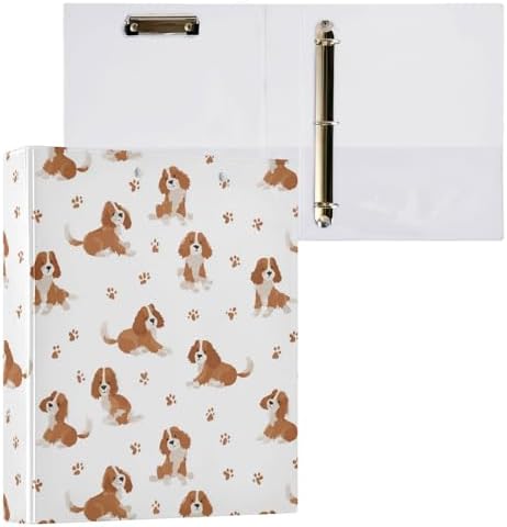 Cavalier King Charles Spaniel Dog Round Ring Binders 1.5 Inch 3 Ring Binder with Clipboard Holds 200 Sheets Office Home School - Image 3