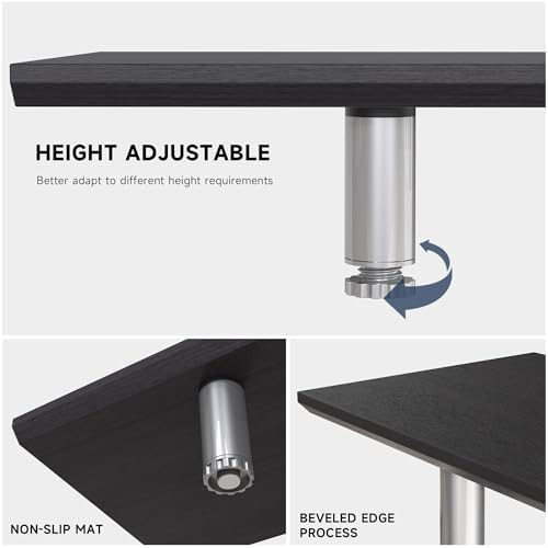 Fenge 39.4” Dual Monitor Stand with Height Adjustable Legs, Black - Image 4