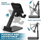 Wonderjune 12 Pcs Cell Phone Stand for Desk Phone Holder Stand Foldable Angle Height Adjustable Portable Holder Tablet for Office Travel Photography (Black) - Image 4