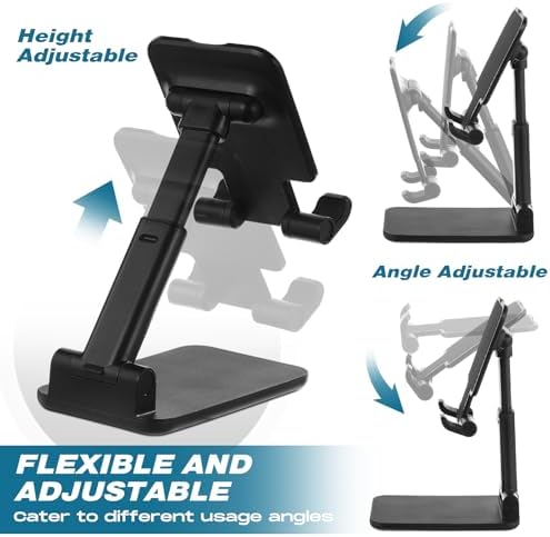 Wonderjune 36 Pcs Cell Phone Stand for Desk Phone Holder Stand Foldable Angle Height Adjustable Portable Holder Tablet for Office Travel Photography (Black) - Image 4