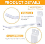 Moxweyeni 100 Pack Slatwall Hooks for Retail Garage Metal,5.9 Inch,White - Image 2
