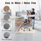 Blvornl Office Chair Mat for Hardwood Floor, Computer Chair Mat, 45"x 53" - Image 3