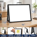 Small Dry Erase White Board - TSJ OFFICE 12" x 16" Mini Easel Desktop Double Sided Whiteboard, Portable Magnetic Board on Table Top with Holder for Drawing, Teacher Instruction, Memo Board - Image 2