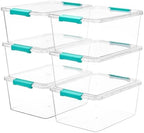 Vtopmart 6 Pack 12 Qt Clear Craft Storage Bins with Lids and Latches by Vtopmart